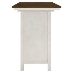 Walnut and Distressed White Farmhouse Wooden Kitchen Table Kitchen Island with Storage Cabinet and Shelves by Unbranded -Boraam Sales Store walnut and distressed white unbranded kitchen islands ec kiww 9161 4f 1000