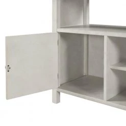 Walnut and Distressed White Farmhouse Wooden Kitchen Table Kitchen Island with Storage Cabinet and Shelves by Unbranded -Boraam Sales Store walnut and distressed white unbranded kitchen islands ec kiww 9161 fa 1000