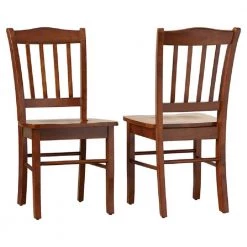 Walnut Shaker Wood Side Dining Chairs (Set of 2) by Boraam