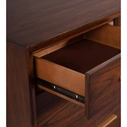 Gramercy 5-Drawer Brown Wood Chest by Unbranded -Boraam Sales Store walnut unbranded chest of drawers 1978 05 77 1000