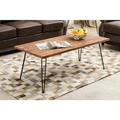 Leonard 48 in. W Weathered Brown Large Rectangle Wood 19.25 in. (H) Coffee Table by Boraam -Boraam Sales Store weathered brown boraam coffee tables 77021 4f 1000