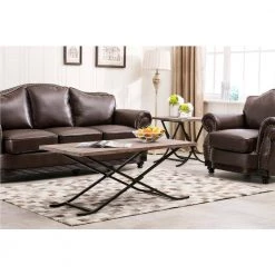 Miriam 48 in. Weathered Brown Large Rectangle Wood Coffee Table by Boraam -Boraam Sales Store weathered brown boraam coffee tables 77023 31 1000