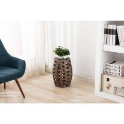 Hampton 18 in Weathered Walnut Side Table by Boraam -Boraam Sales Store weathered walnut boraam end side tables 76147 31 1000