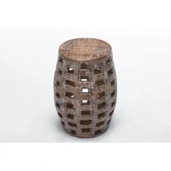 Hampton 18 in Weathered Walnut Side Table by Boraam -Boraam Sales Store weathered walnut boraam end side tables 76147 4f 1000