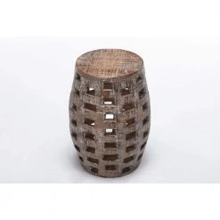 Hampton 18 in Weathered Walnut Side Table by Boraam