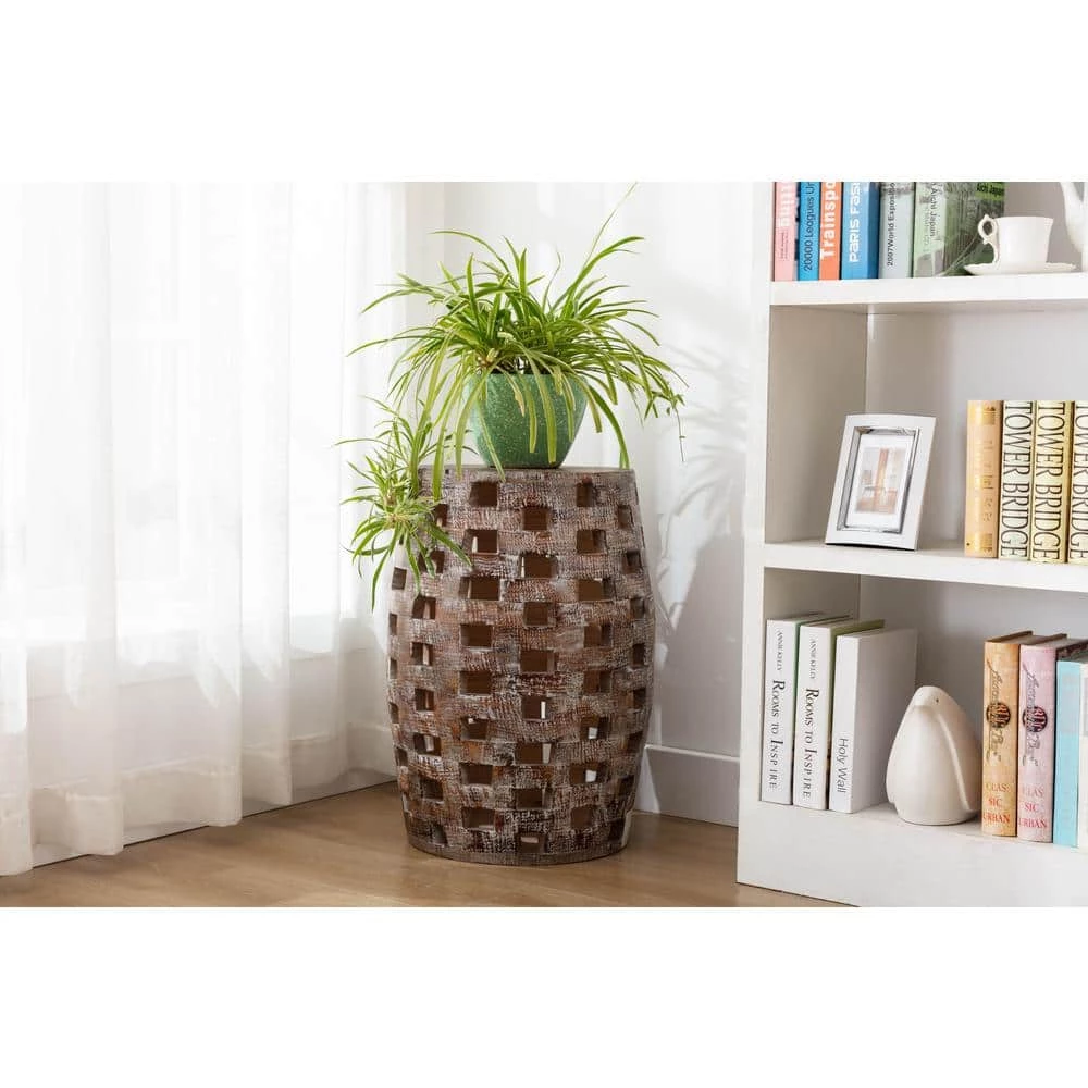 Hampton 26 in. Weathered Walnut Side Table by Boraam 10 Hampton 26 in. Weathered Walnut Side Table by Boraam - Image 8