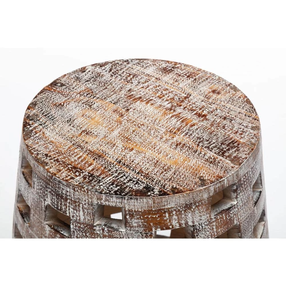 Hampton 26 in. Weathered Walnut Side Table by Boraam 5 Hampton 26 in. Weathered Walnut Side Table by Boraam - Image 3