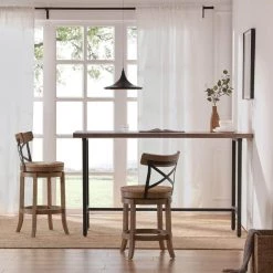 Myrtle 37.25 in. Wheat Wire-Brush Wood Frame Counter Height Bar Stool by Boraam -Boraam Sales Store wheat wire brush boraam bar stools 76924 31 1000