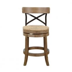 Myrtle 37.25 in. Wheat Wire-Brush Wood Frame Counter Height Bar Stool by Boraam