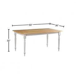White and Natural Farmhouse Dining Table by Boraam -Boraam Sales Store white and natural boraam kitchen dining tables 70369 40 1000