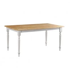 White and Natural Farmhouse Dining Table by Boraam