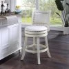 Bristol 24 in. Distressed White Swivel Cushioned Bar Stool by Boraam -Boraam Sales Store white boraam bar stools 42424 64 1000