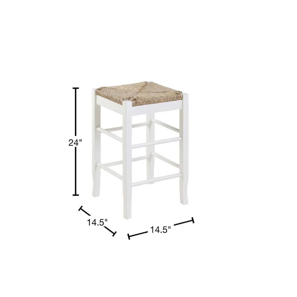24 in. White Bar Stool by Boraam 5 24 in. White Bar Stool by Boraam - Image 3