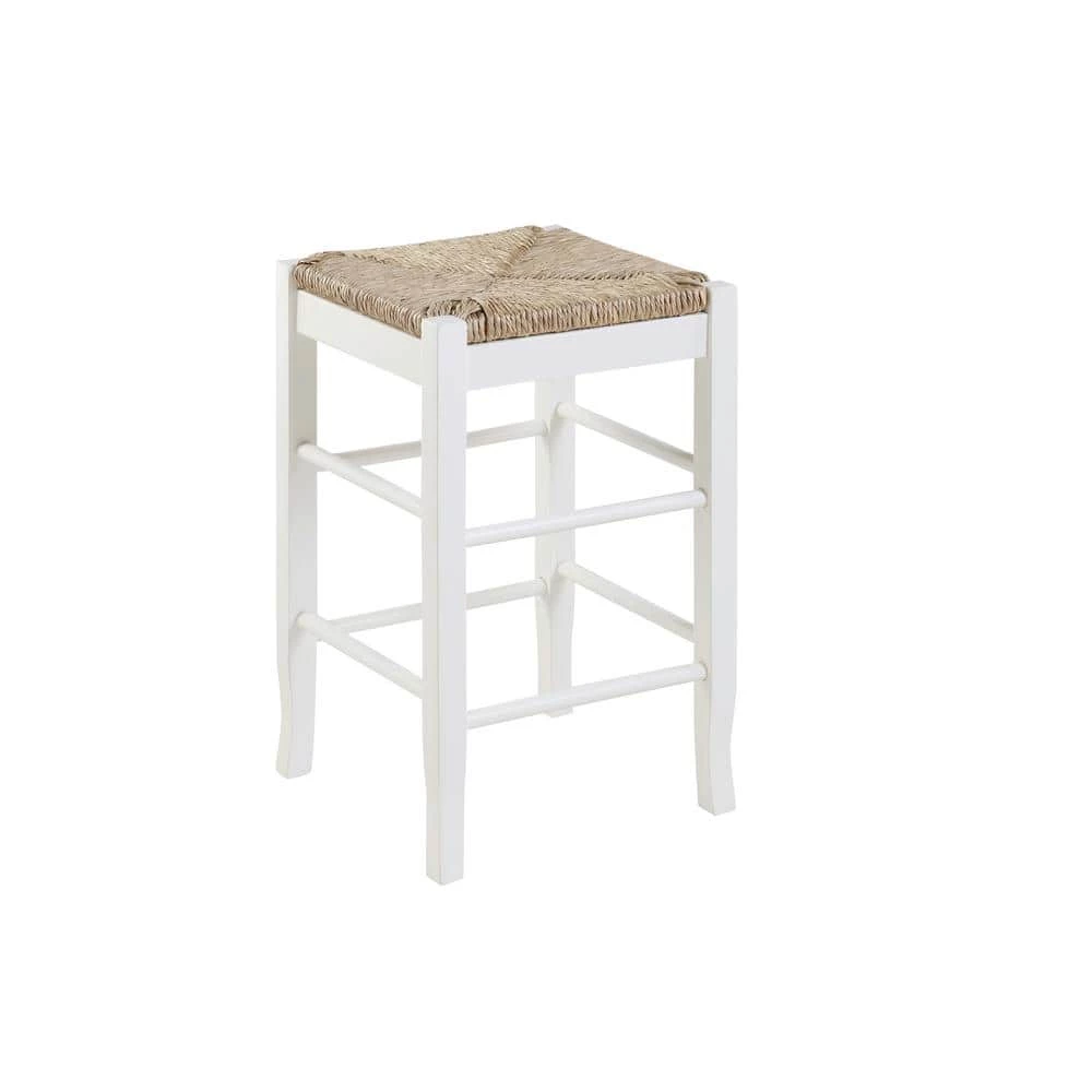 24 in. White Bar Stool by Boraam 4 24 in. White Bar Stool by Boraam - Image 2