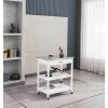 Holland White Kitchen Cart with Stainless Steel Top by Boraam -Boraam Sales Store white boraam kitchen carts 50660 64 1000