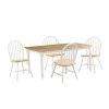Farmhouse 5-Piece White/Natural Wood Dining Set by Boraam 2 Farmhouse 5-Piece White/Natural Wood Dining Set by Boraam -Boraam Sales Store white natural boraam dining room sets 80369 64 1000