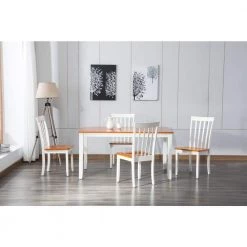 Bloomington White and Honey Oak Dining Table by Boraam -Boraam Sales Store white oak boraam kitchen dining tables 22030 31 1000