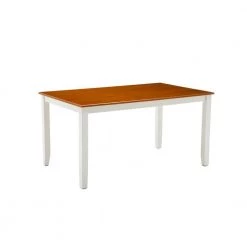 Bloomington White and Honey Oak Dining Table by Boraam