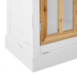 White 3-Tier Small Curio Cabinet with Adjustable Shelves and Industrial Style Door Handle by Unbranded -Boraam Sales Store white unbranded accent cabinets c824 cabine whi 44 1000