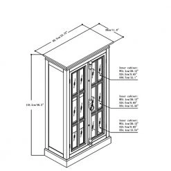White 3-Tier Small Curio Cabinet with Adjustable Shelves and Industrial Style Door Handle by Unbranded -Boraam Sales Store white unbranded accent cabinets c824 cabine whi 76 1000