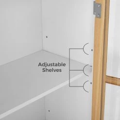 White 3-Tier Small Curio Cabinet with Adjustable Shelves and Industrial Style Door Handle by Unbranded -Boraam Sales Store white unbranded accent cabinets c824 cabine whi fa 1000