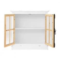 White Accent Storage Cabinets 2-Tier Curio Display Cabinet with Shelf by Unbranded -Boraam Sales Store white unbranded accent cabinets c824 stora whit 77 1000