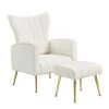 White Velvet Wingback Arm Chair With A Footstool by Unbranded 1 White Velvet Wingback Arm Chair With A Footstool by Unbranded -Boraam Sales Store white unbranded accent chairs zq w115151833 64 1000