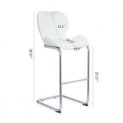 39.4 in.H White Modern Design High Back Faux Leather Metal Bar Stools For Dining And Kitchen Barstool (set Of 4) by Unbranded -Boraam Sales Store white unbranded bar stools 103cuu00 4f 1000