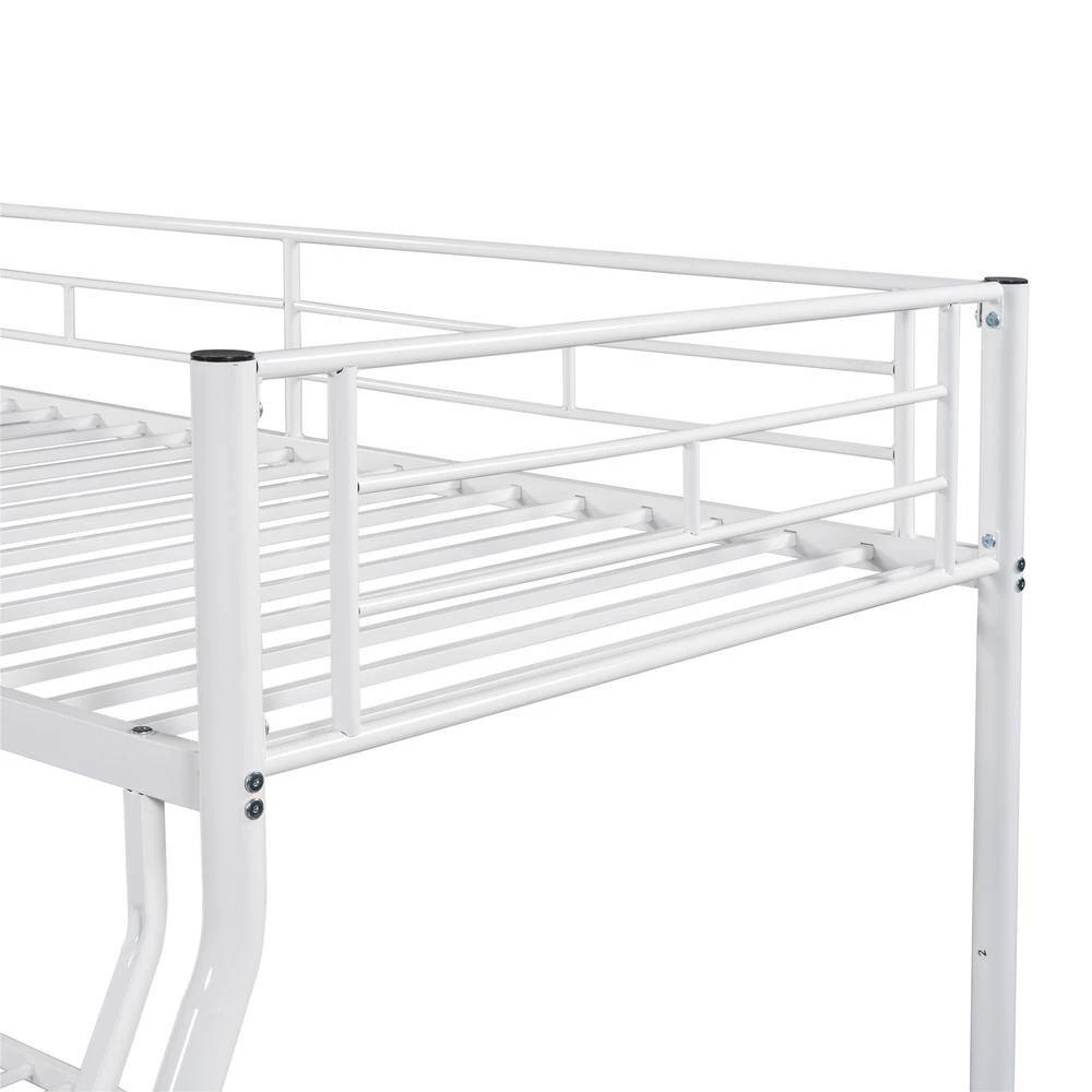 White Metal Full Size Bunk Bed With Guard Rails and Ladders by Unbranded 4 White Metal Full Size Bunk Bed With Guard Rails and Ladders by Unbranded - Image 3