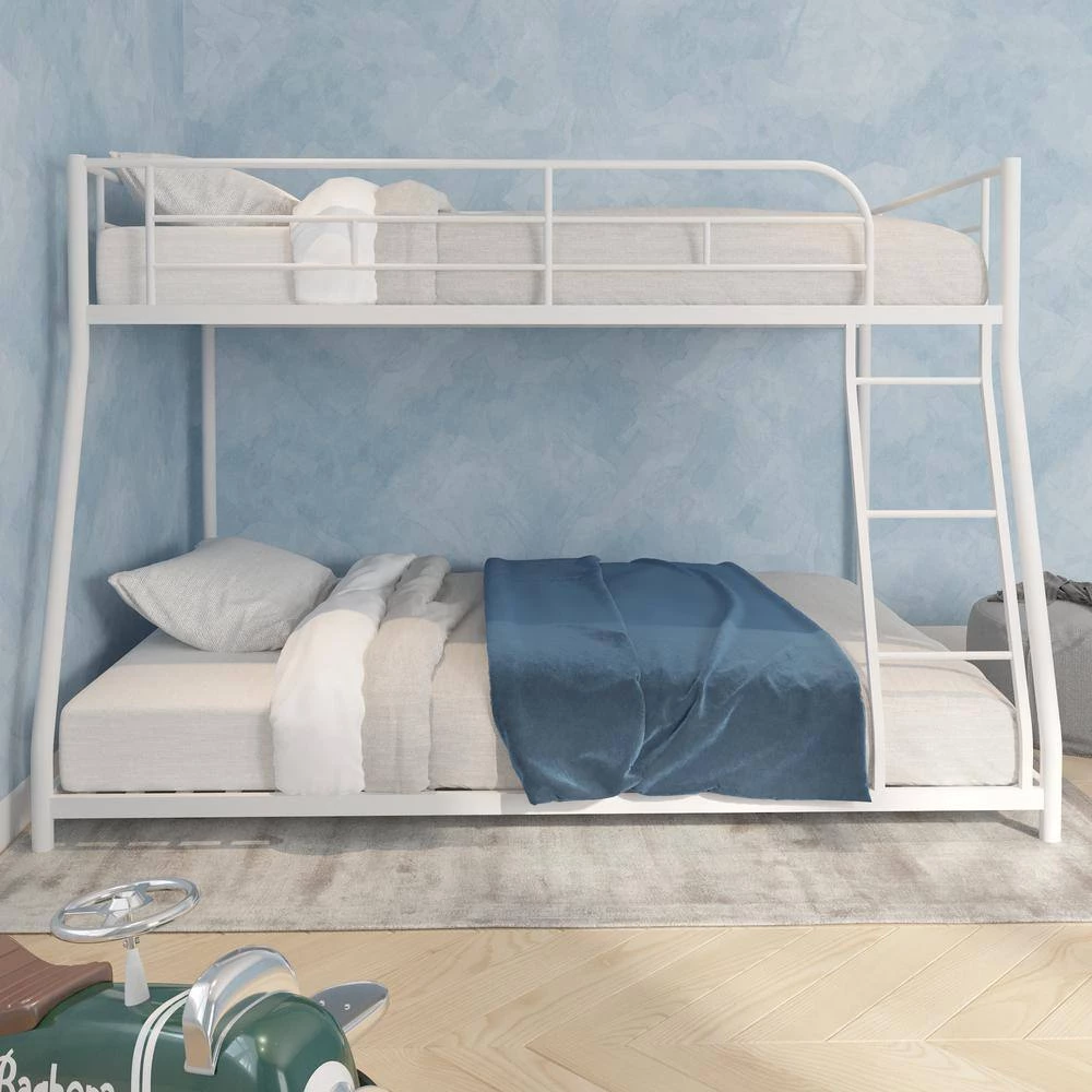 White Metal Full Size Bunk Bed With Guard Rails and Ladders by Unbranded 12 White Metal Full Size Bunk Bed With Guard Rails and Ladders by Unbranded - Image 11