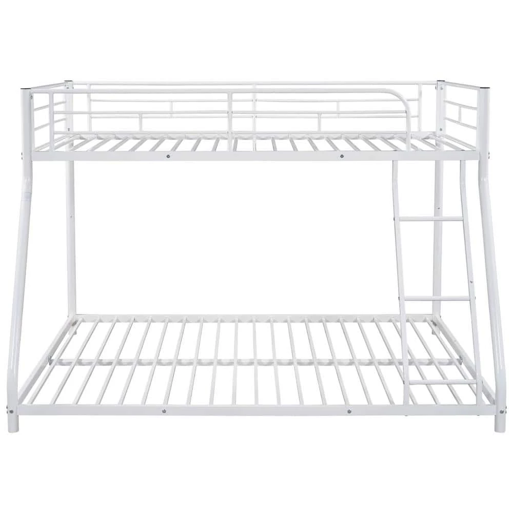 White Metal Full Size Bunk Bed With Guard Rails and Ladders by Unbranded 2 White Metal Full Size Bunk Bed With Guard Rails and Ladders by Unbranded