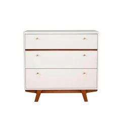 Dakota 3 Drawer White Small Chest (34 in. H x 36 in. W x 18 in. D) by Unbranded