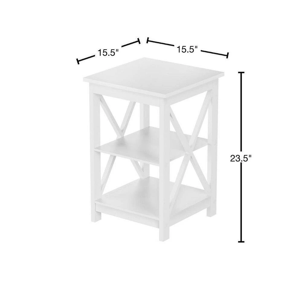 Wooden Farmhouse-Style Living Room Accent Table or Nightstand for Bedroom With Crossbeam Sides by Unbranded 5 Wooden Farmhouse-Style Living Room Accent Table or Nightstand for Bedroom With Crossbeam Sides by Unbranded - Image 3