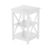 Wooden Farmhouse-Style Living Room Accent Table or Nightstand for Bedroom With Crossbeam Sides by Unbranded -Boraam Sales Store white unbranded end side tables 284690ppa 64 1000