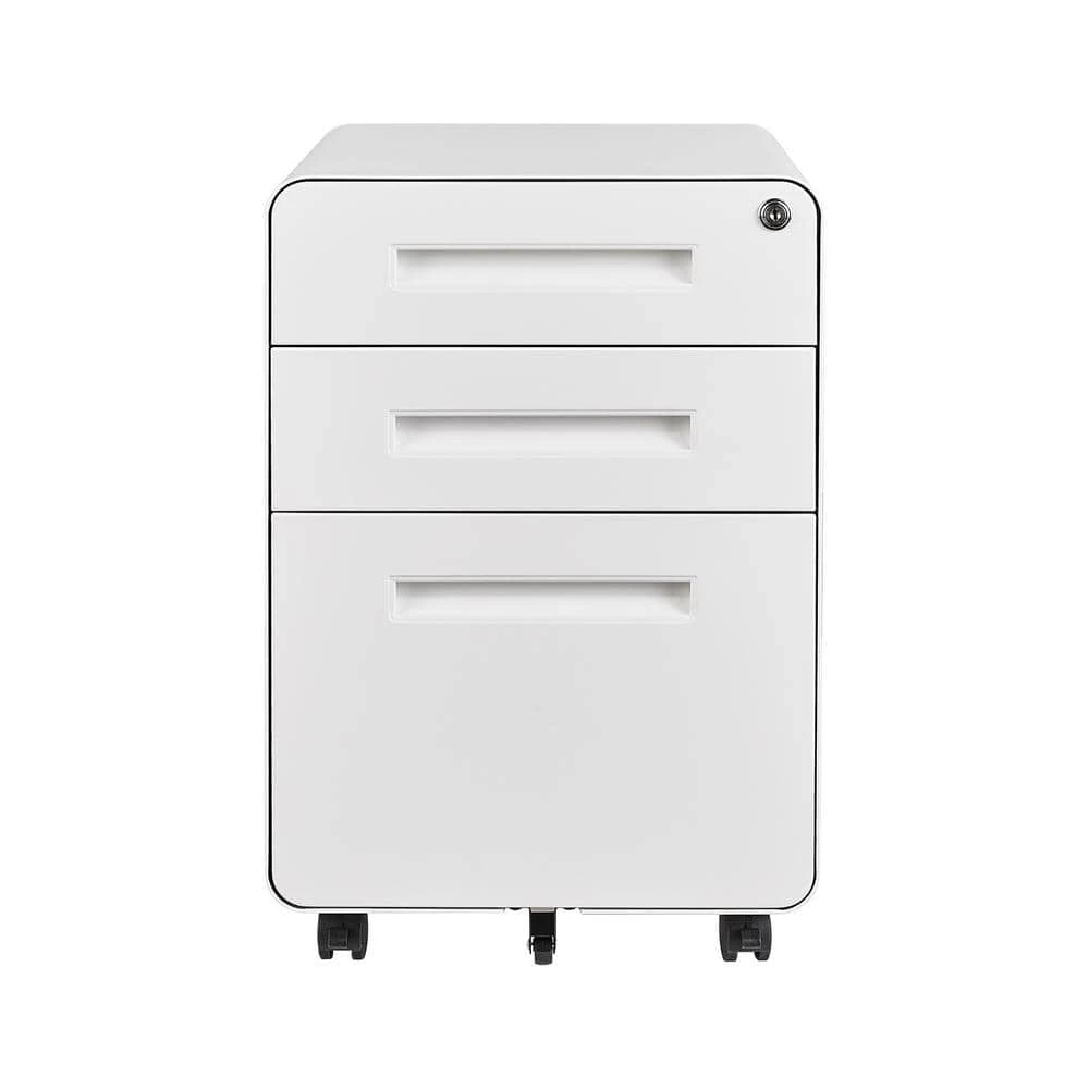 3-Drawer White Mobile Storage Filing Cabinet by Unbranded 3 3-Drawer White Mobile Storage Filing Cabinet by Unbranded