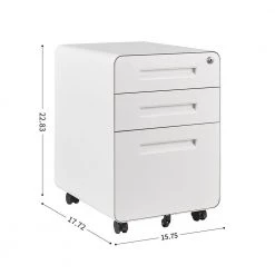 3-Drawer White Mobile Storage Filing Cabinet by Unbranded 12 3-Drawer White Mobile Storage Filing Cabinet by Unbranded -Boraam Sales Store white unbranded file cabinets cuu931337 c3 1000