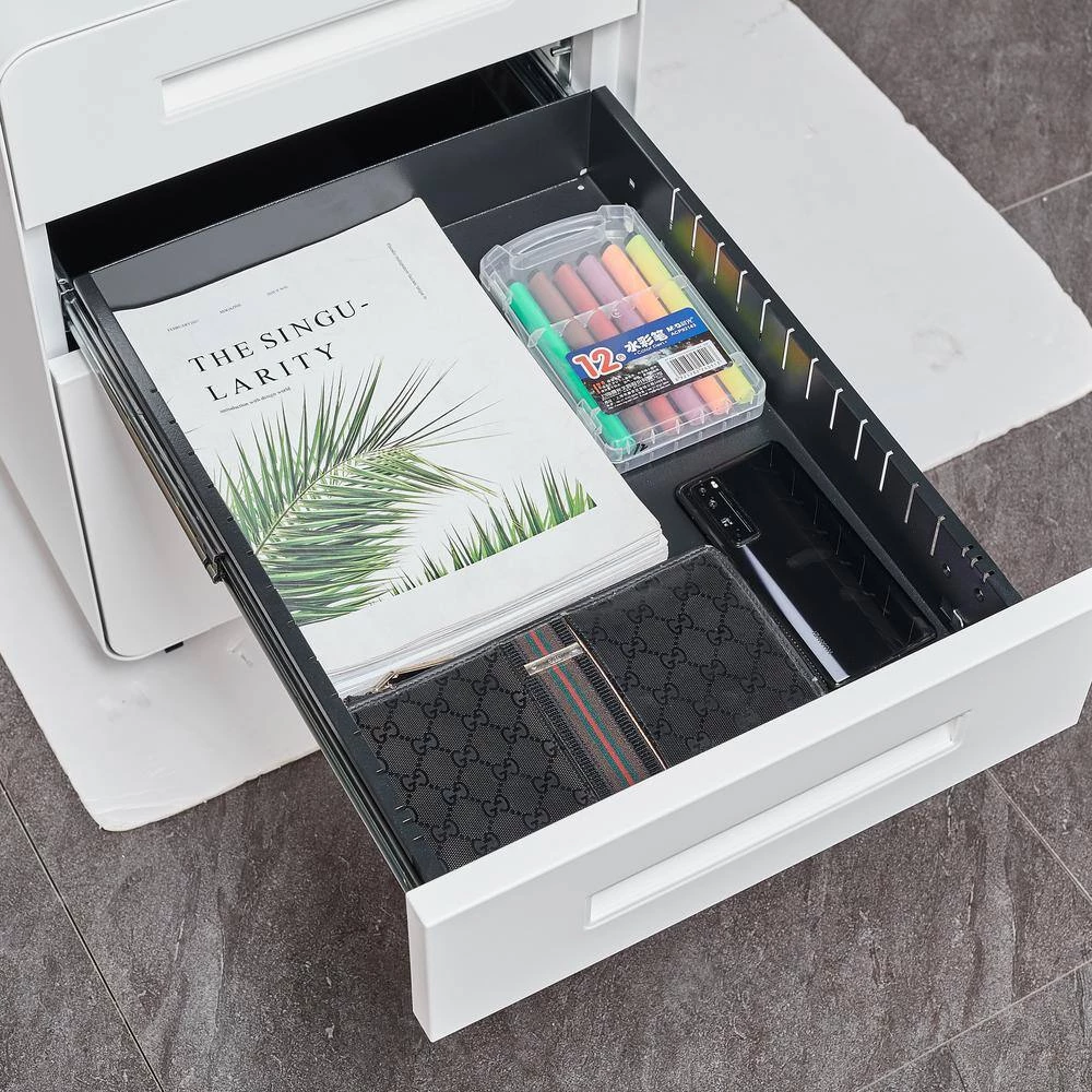 3-Drawer White Mobile Storage Filing Cabinet by Unbranded 9 3-Drawer White Mobile Storage Filing Cabinet by Unbranded - Image 7