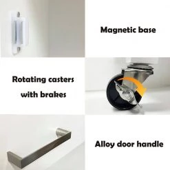 White Kitchen Island Rolling Cart with Towel Rack Rubber Wood Table Top, Kitchen Trolley with Breakfast Bar by Unbranded -Boraam Sales Store white unbranded kitchen carts aybszhd855 1f 1000