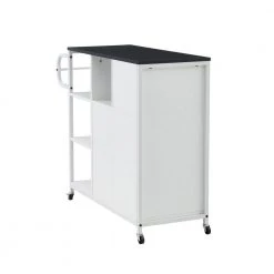 White Kitchen Pantry Cart with Roller by Unbranded -Boraam Sales Store white unbranded kitchen carts kx95 10 44 1000