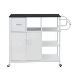 White Kitchen Pantry Cart with Roller by Unbranded
