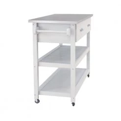 Stainless Steel Tabletop White Kitchen Island Cart with 2-Drawers by Unbranded 10 Stainless Steel Tabletop White Kitchen Island Cart with 2-Drawers by Unbranded -Boraam Sales Store white unbranded kitchen islands aybszhd1002 4f 1000