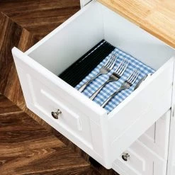 White Kitchen Islands with Storage Lockable Utility Kitchen Carts On Wheels with Countertop Drawer Open Shelves by Unbranded -Boraam Sales Store white unbranded kitchen islands k824 kitch whit 44 1000