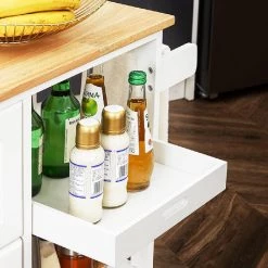 White Kitchen Islands with Storage Lockable Utility Kitchen Carts On Wheels with Countertop Drawer Open Shelves by Unbranded -Boraam Sales Store white unbranded kitchen islands k824 kitch whit 76 1000