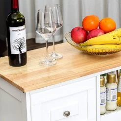 White Kitchen Islands with Storage Lockable Utility Kitchen Carts On Wheels with Countertop Drawer Open Shelves by Unbranded -Boraam Sales Store white unbranded kitchen islands k824 kitch whit fa 1000