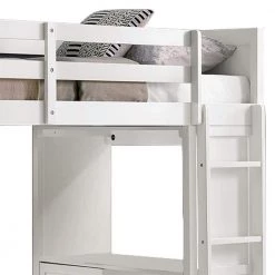 Nora White Twin Loft Bed with Bed Rails, Bookshelves, Drawers and Ladder by Unbranded -Boraam Sales Store white unbranded loft beds aa44 tw01dr bed 1f 1000