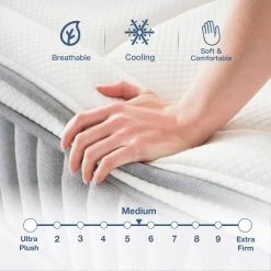12 in. Medium Form Euro Top Hybrid Queen Mattress with Pocket Spring Mattress Fill with Form by Unbranded -Boraam Sales Store white unbranded mattresses h617 matss qu 1f 1000
