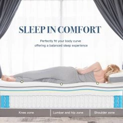 12 in. Medium Form Euro Top Hybrid Queen Mattress with Pocket Spring Mattress Fill with Form by Unbranded -Boraam Sales Store white unbranded mattresses h617 matss qu 44 1000