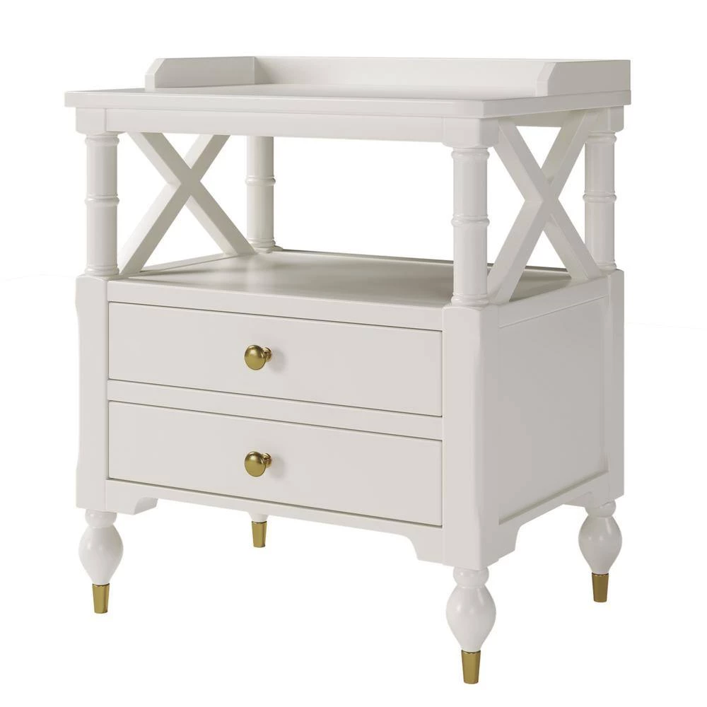 White Pine Nightstand 2-Drawer 23.6 in.W x 16.9 in.D x 27.4 in.H by Unbranded 6 White Pine Nightstand 2-Drawer 23.6 in.W x 16.9 in.D x 27.4 in.H by Unbranded - Image 4