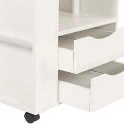 18.31 in. x 23.62 in. x 15.75 in. 2-Drawer White Height Adjustable Overbed End Table Wooden Nightstand by Unbranded -Boraam Sales Store white unbranded nightstands gm h 661 4f 1000