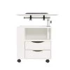 18.31 in. x 23.62 in. x 15.75 in. 2-Drawer White Height Adjustable Overbed End Table Wooden Nightstand by Unbranded -Boraam Sales Store white unbranded nightstands gm h 661 64 1000
